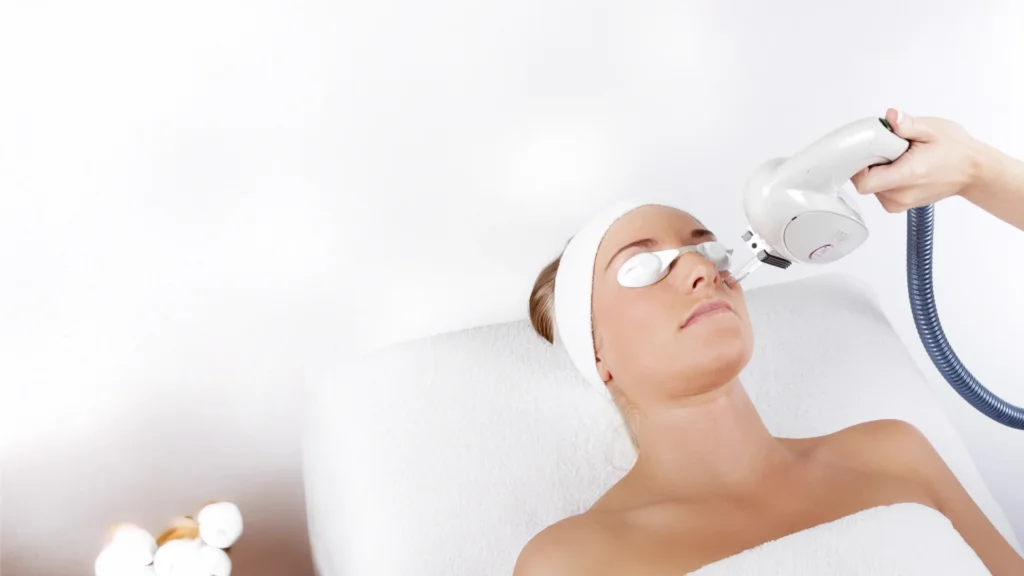 Patient getting IPL Photo-facial treatment at Elysian Medspa & Rejuvenation Center