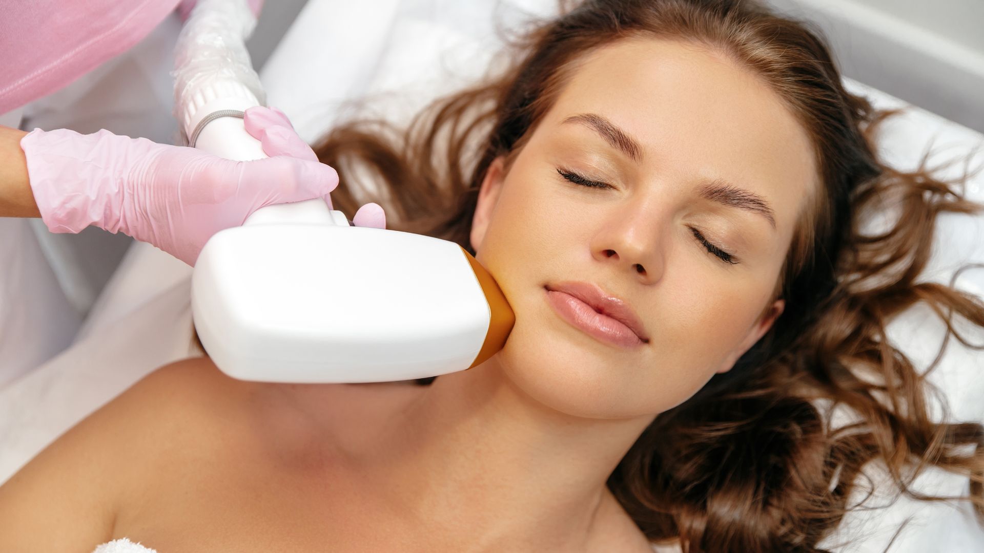 Patient getting laser hair removal at Elysian Medspa & Rejuvenation Center