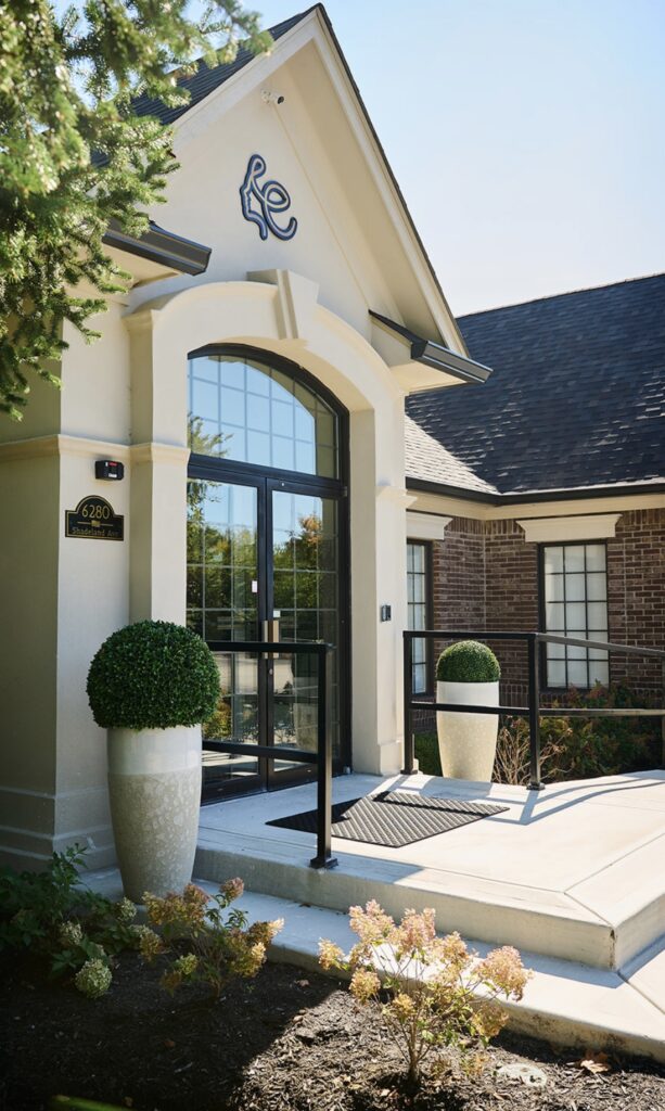 Front entrance of Elysian Medspa & Rejuvenation Center in Indianapolis, Indiana