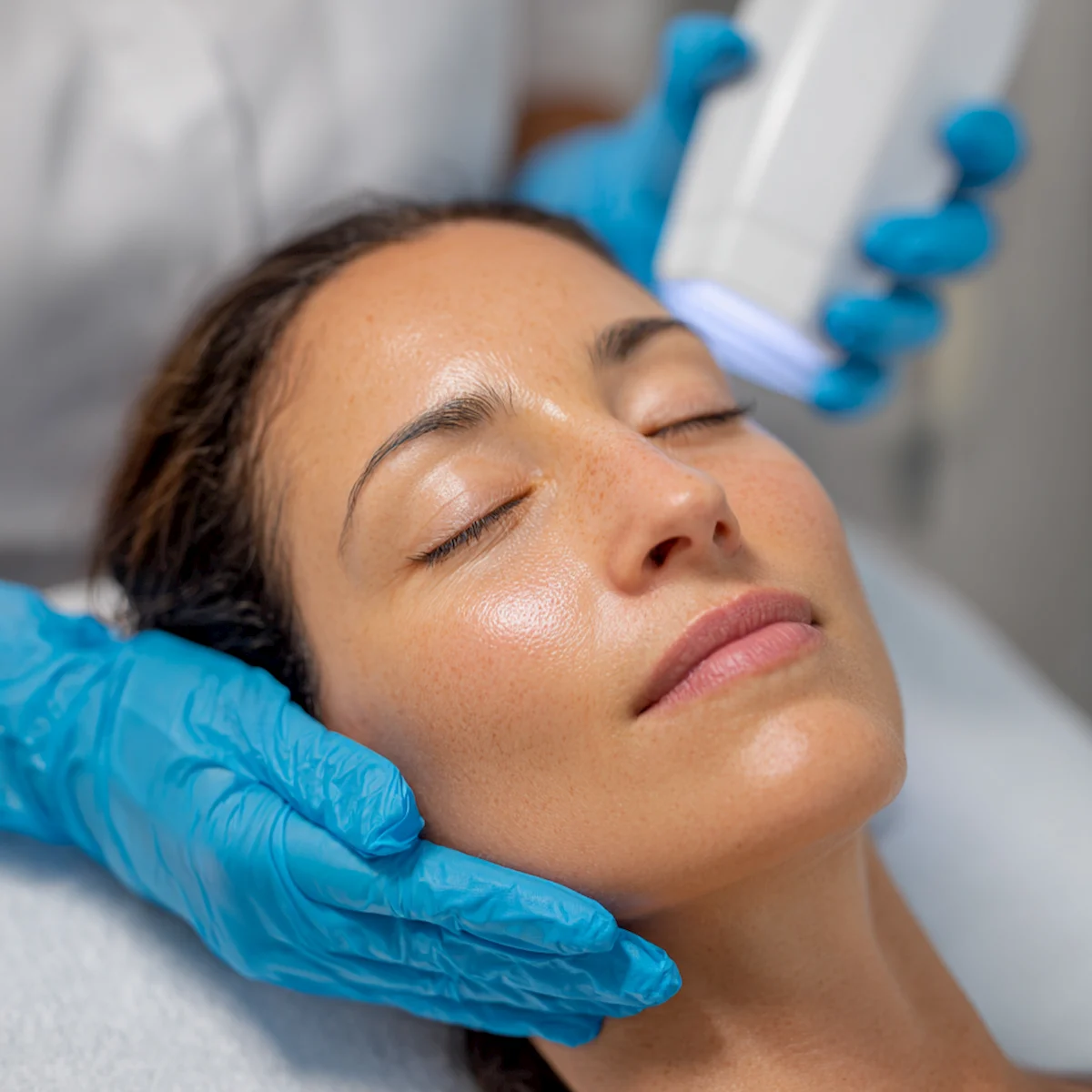 Female patient post IPL treatment at Elysian Medspa & Rejuvenation Center in Indianapolis, Indiana